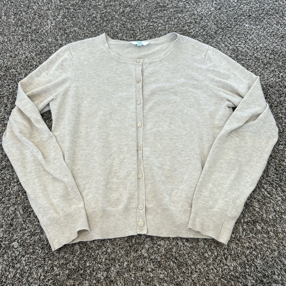 Time and Tru Sweaters - Women's Classic cream Cardigan Sweater